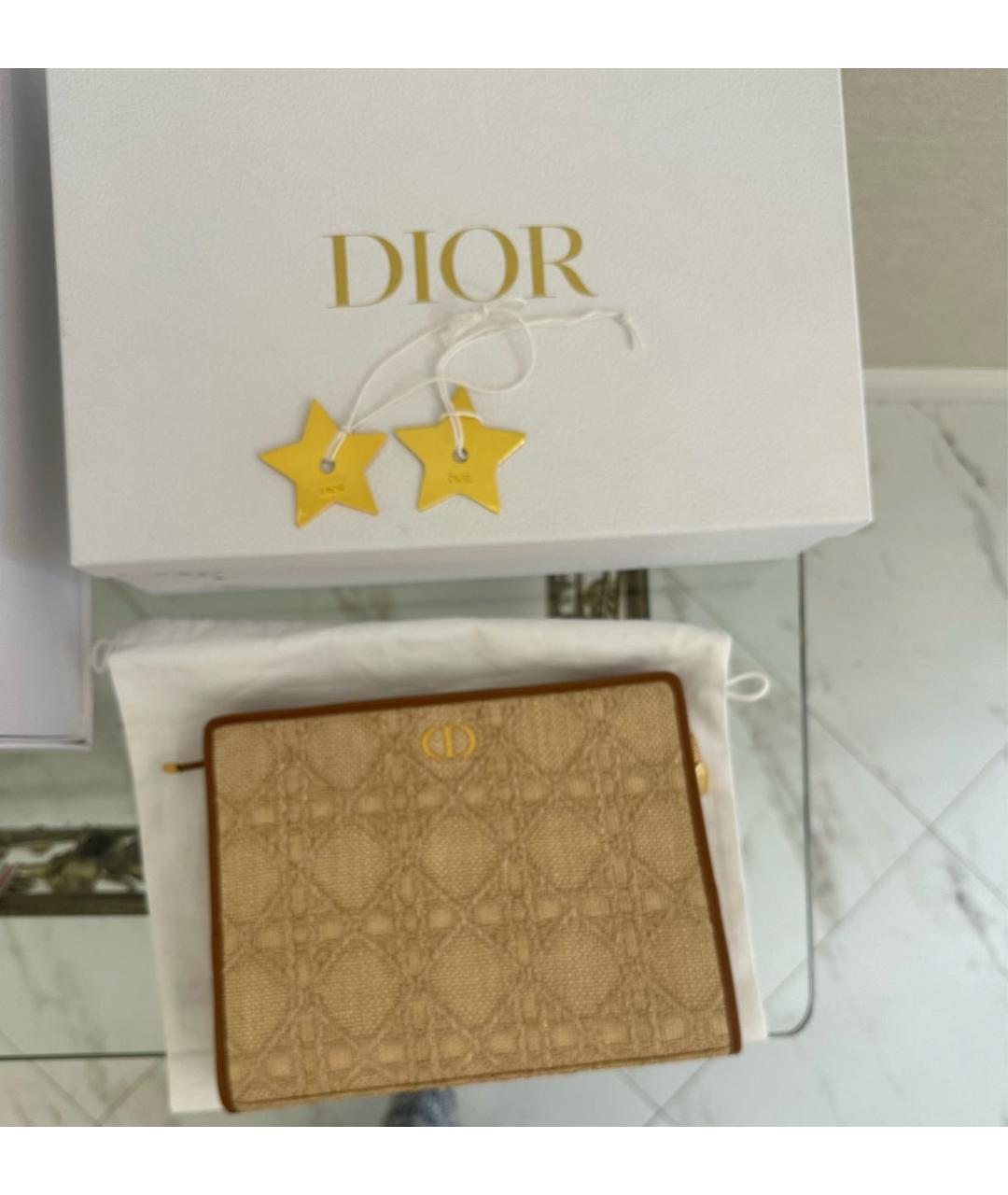 CHRISTIAN DIOR PRE-OWNED Бежевая пелетеная сумка с короткими ручками, фото 3