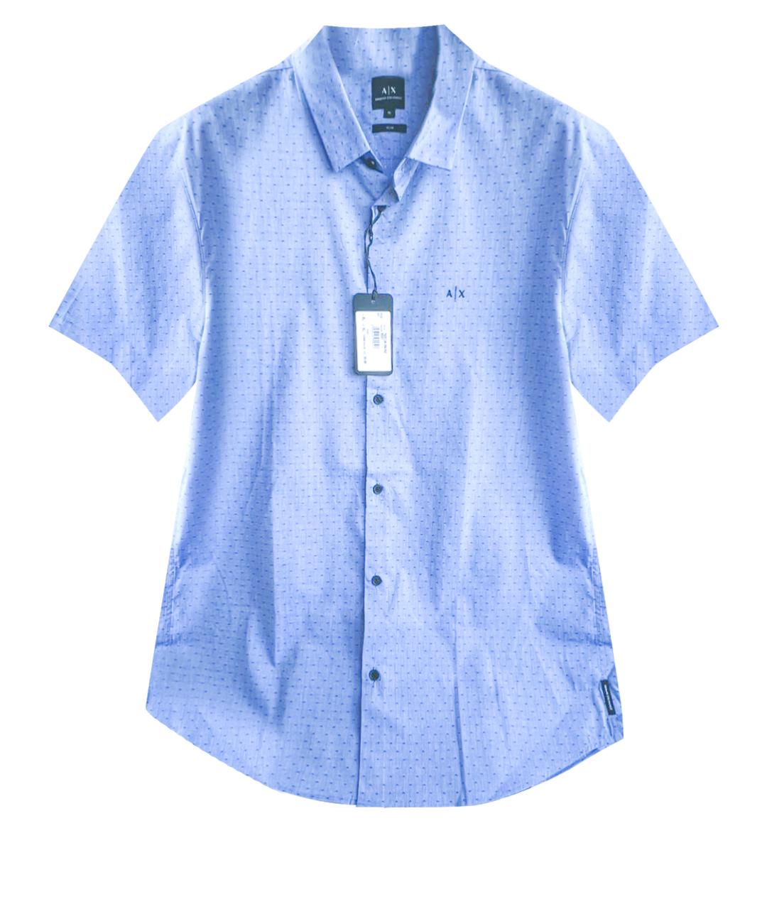 ARMANI EXCHANGE Синяя хлопковая кэжуал рубашка, фото 1