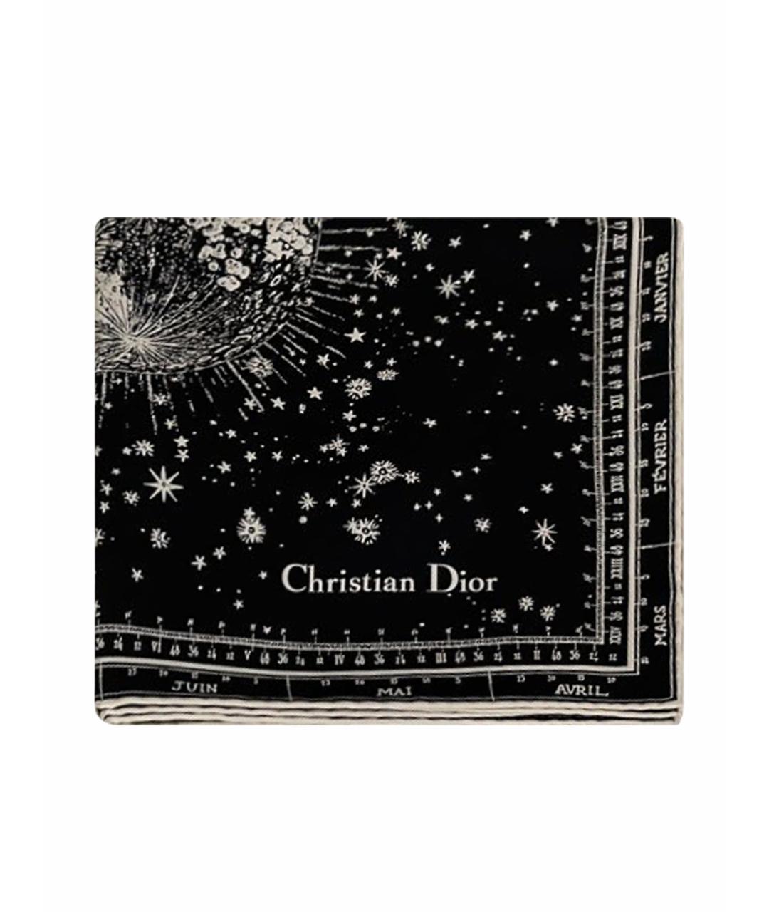 CHRISTIAN DIOR Черный шелковый платок, фото 1