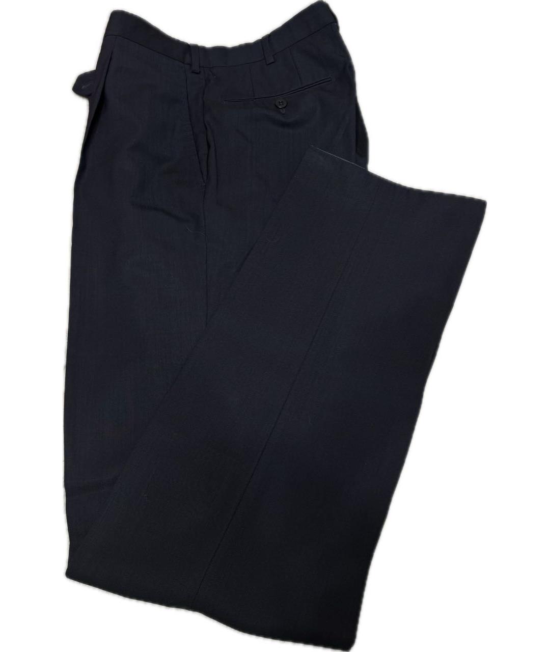 ERMENEGILDO ZEGNA Темно-синие шерстяные классические брюки, фото 6