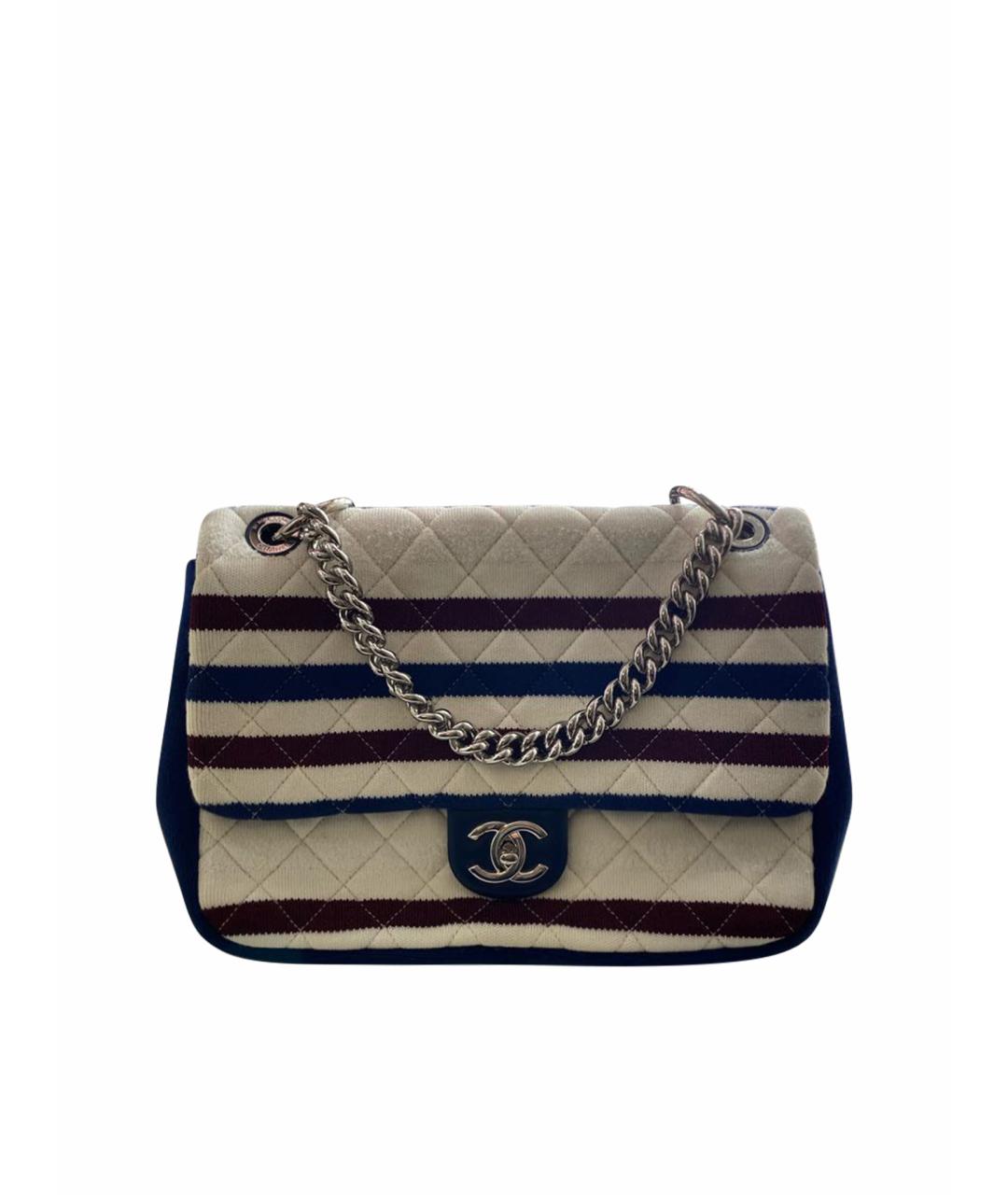 CHANEL PRE-OWNED Белая тканевая сумка через плечо, фото 1