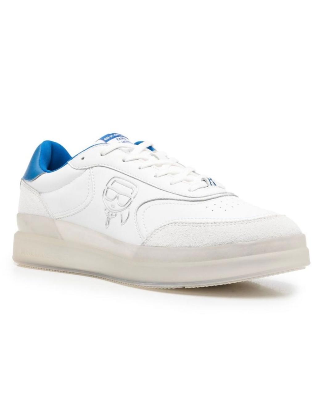 KARL LAGERFELD Белые кожаные низкие кроссовки / кеды, фото 2