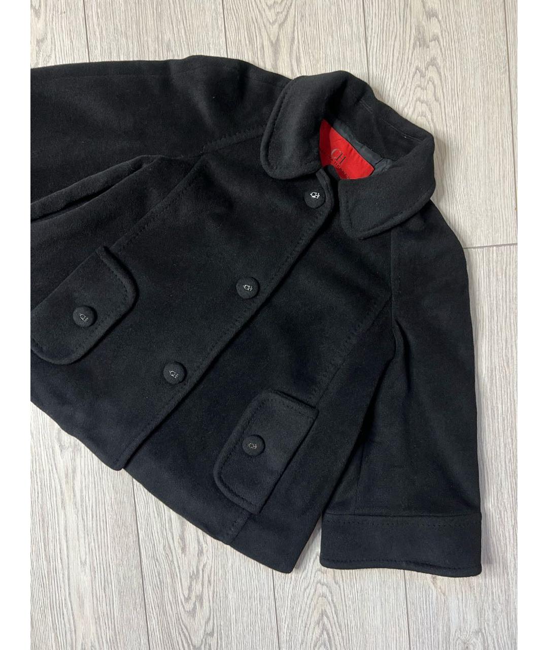 CAROLINA HERRERA Черное шерстяное пальто, фото 2