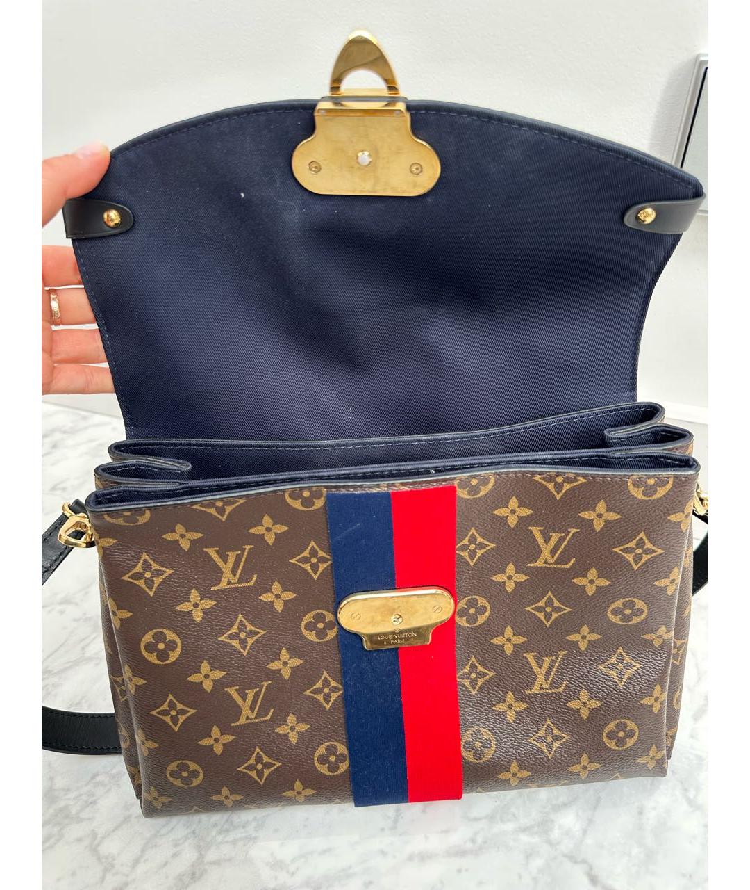 LOUIS VUITTON PRE-OWNED Коричневая кожаная сумка с короткими ручками, фото 5