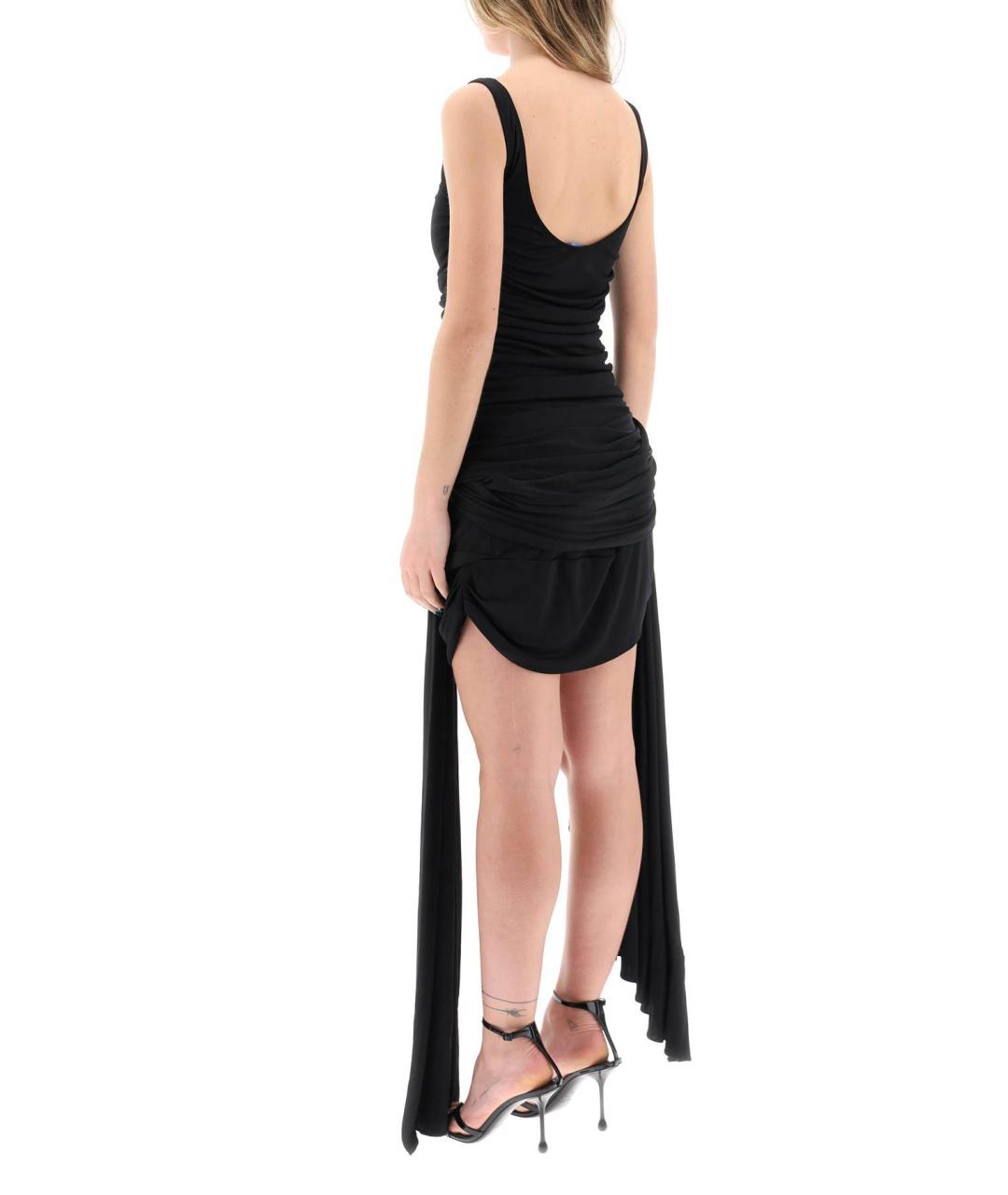 MUGLER Черное вискозное коктейльное платье, фото 5