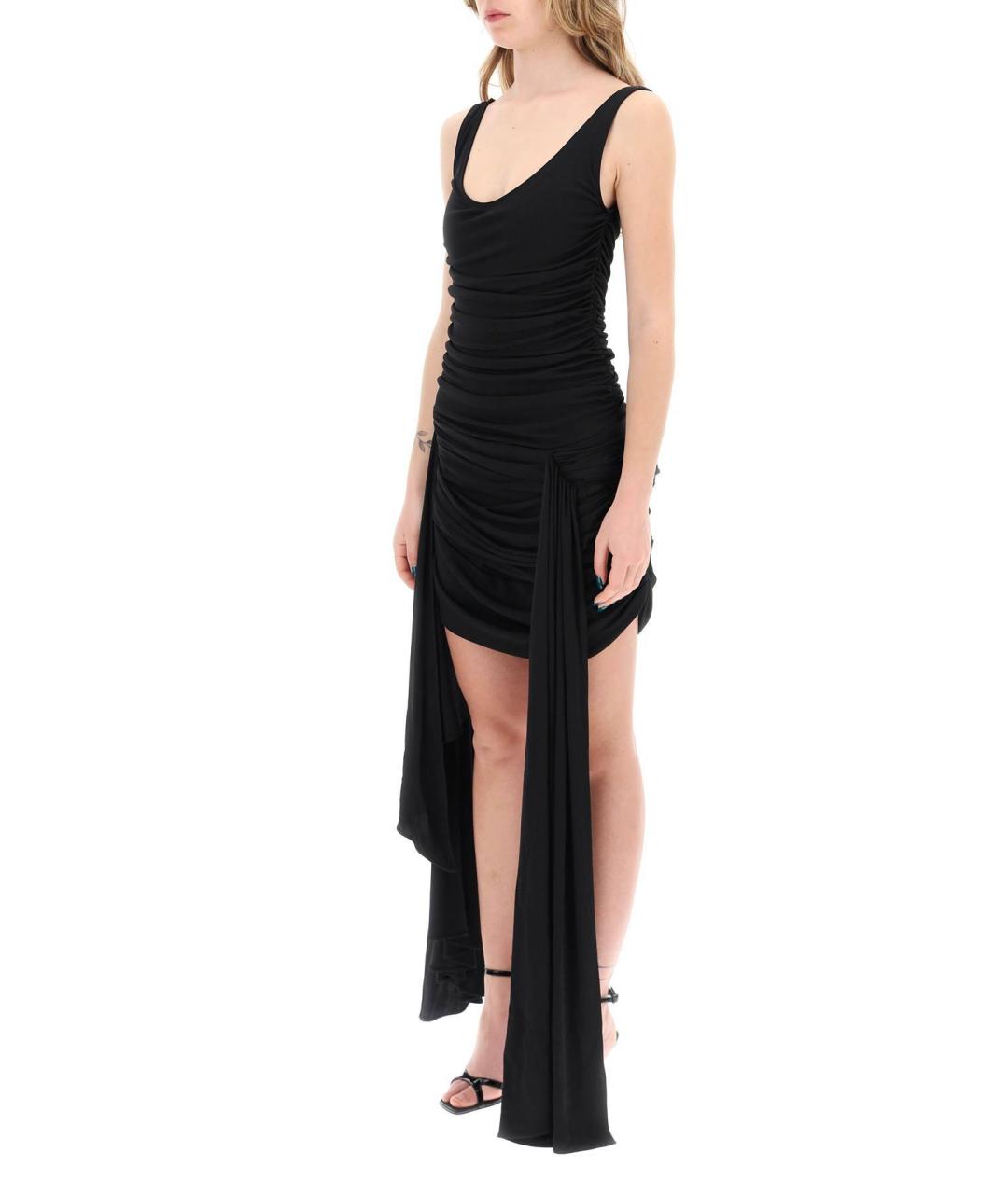 MUGLER Черное вискозное коктейльное платье, фото 6
