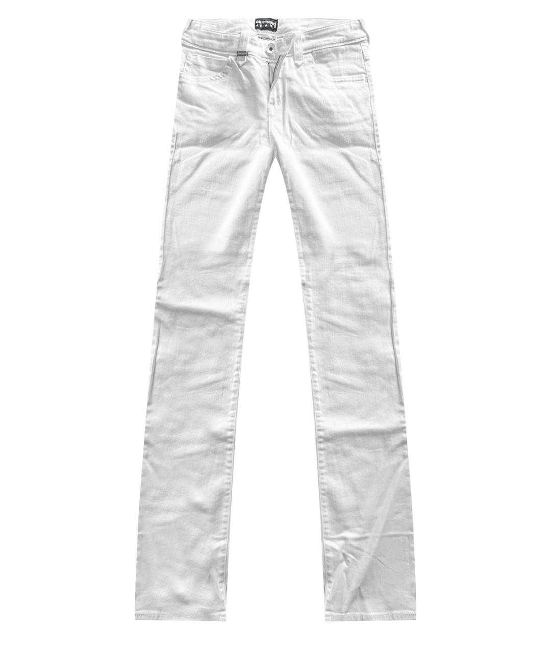 EMPORIO ARMANI Белые хлопковые прямые джинсы, фото 1