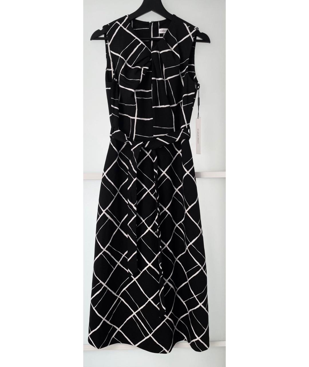 CALVIN KLEIN Черное полиэстеровое повседневное платье, фото 8