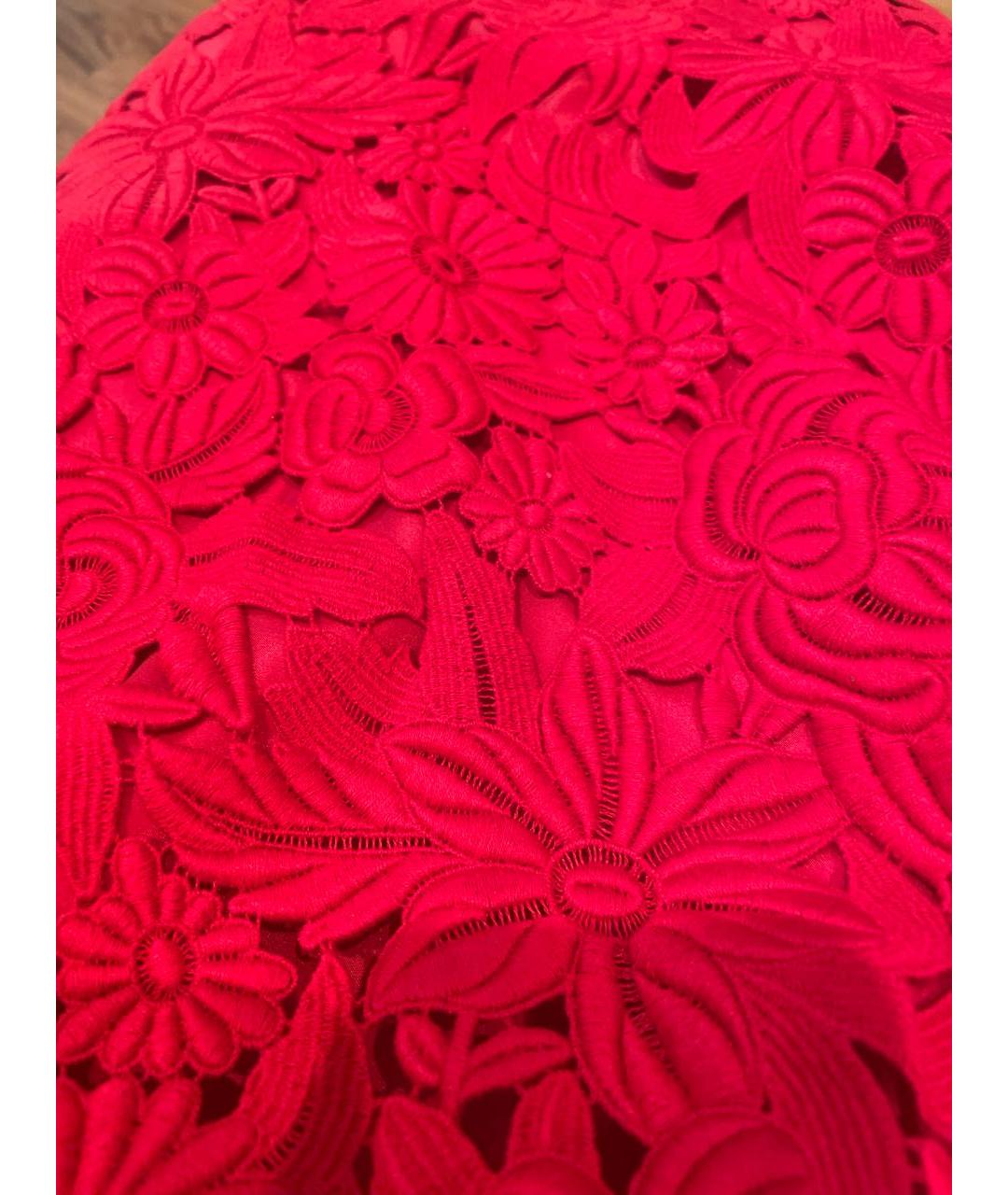 VALENTINO Красная хлопковая юбка миди, фото 3