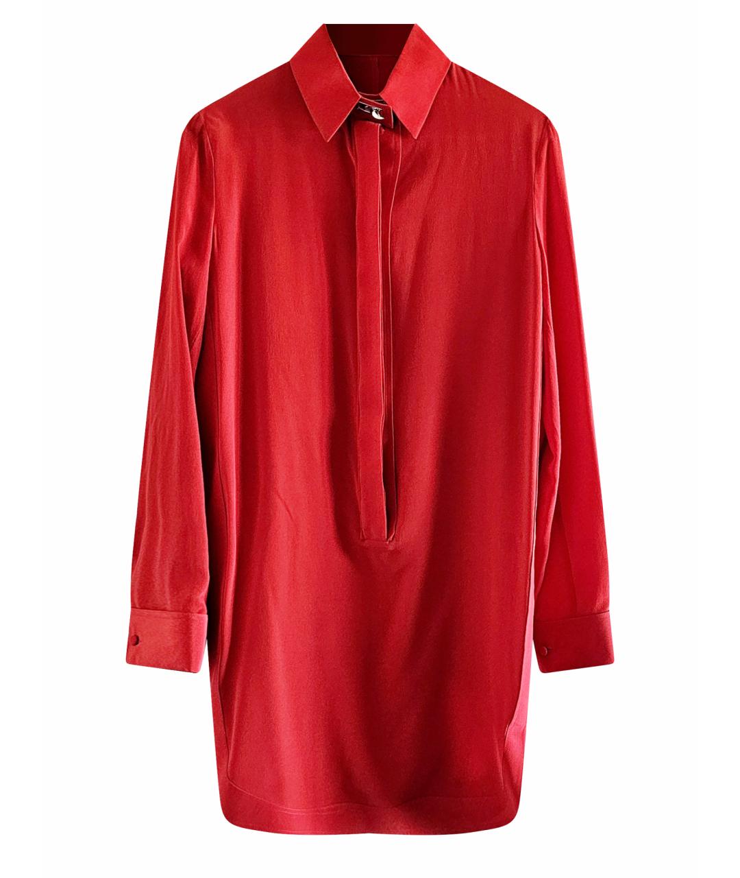 GIVENCHY Красное шелковое повседневное платье, фото 1