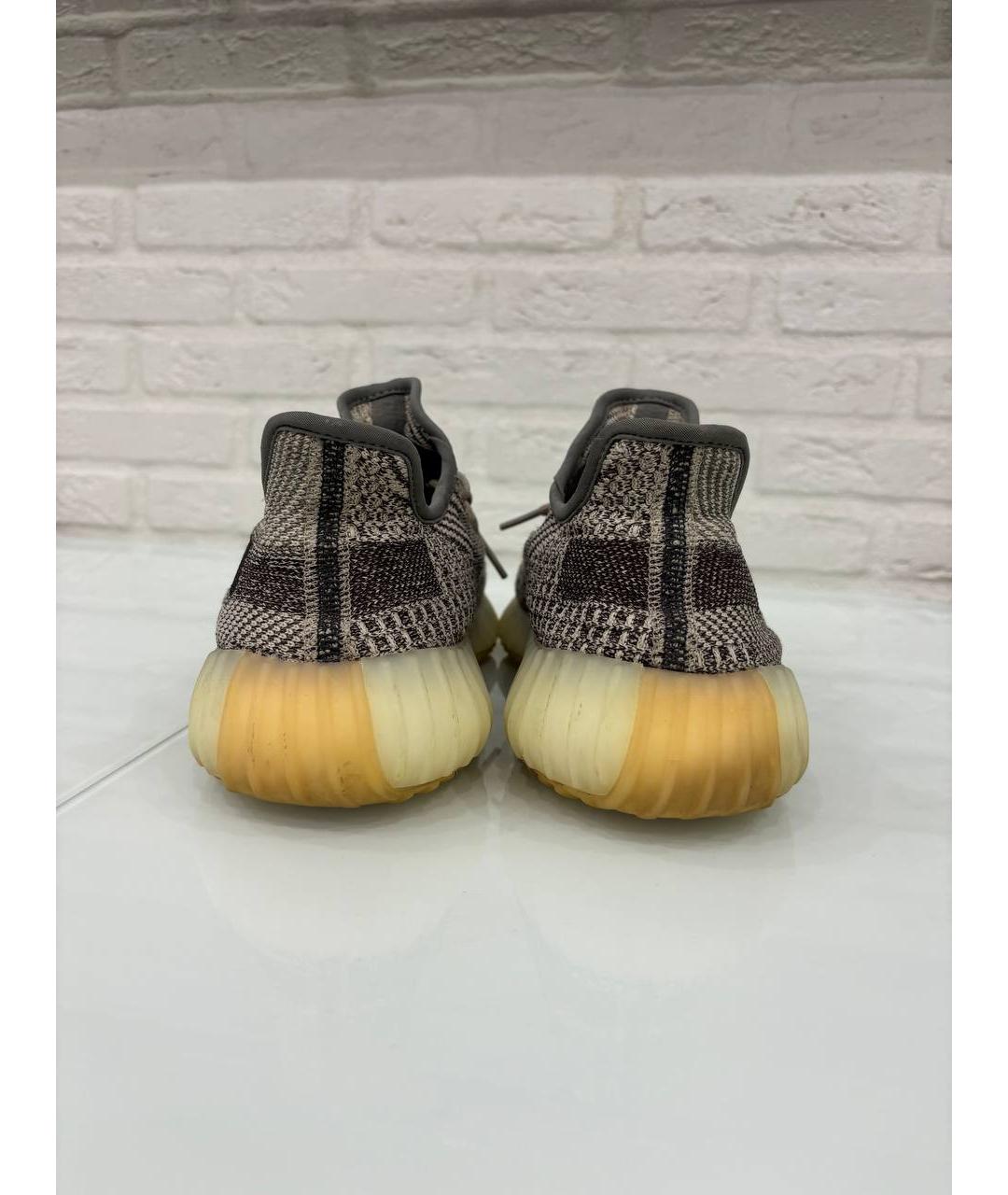 ADIDAS YEEZY Серые текстильные низкие кроссовки / кеды, фото 4