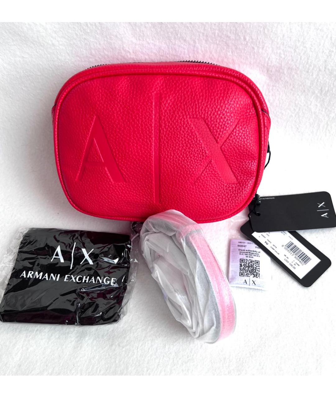 ARMANI EXCHANGE Красная сумка через плечо из искусственной кожи, фото 5