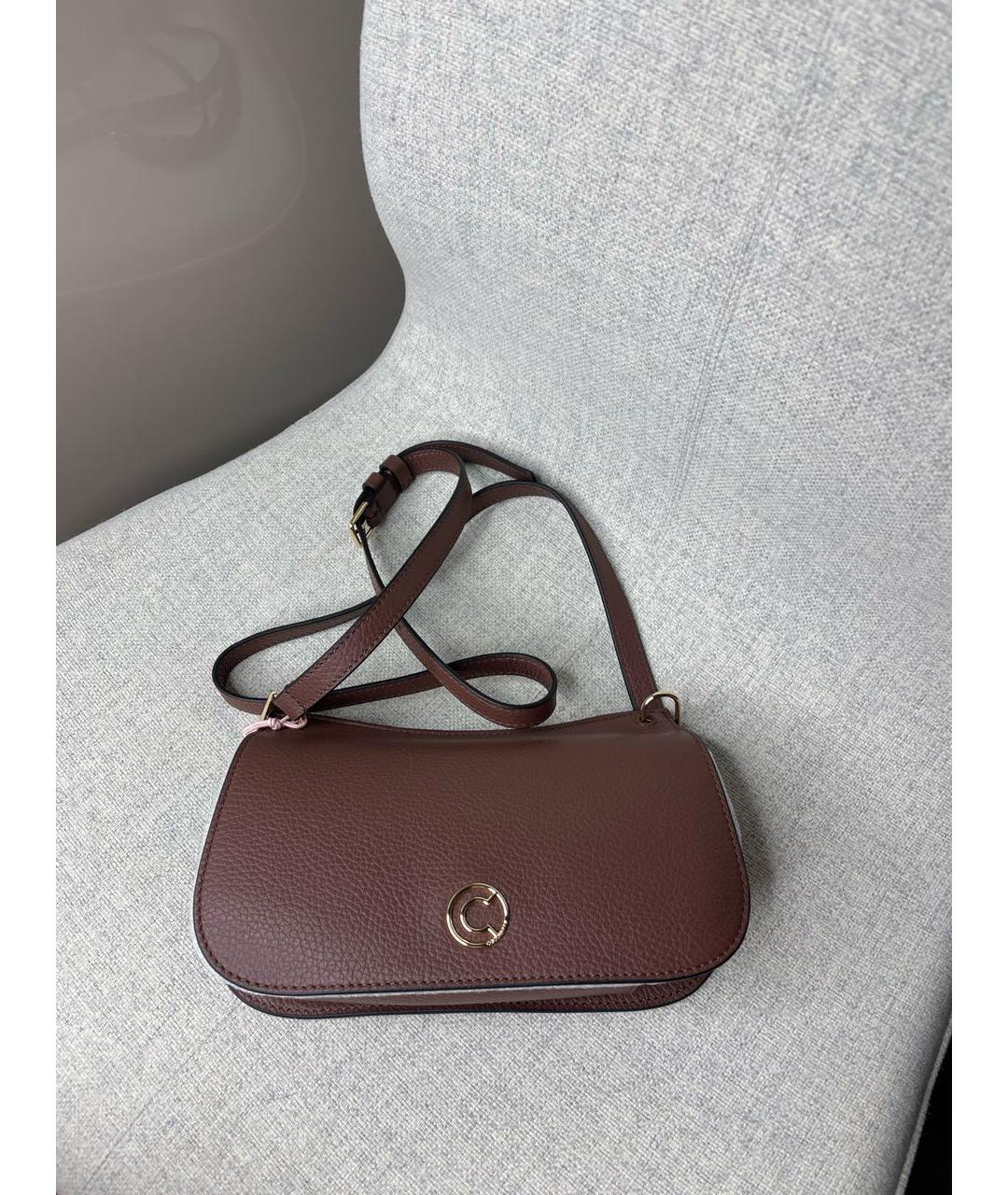 COCCINELLE Бордовая кожаная сумка через плечо, фото 9