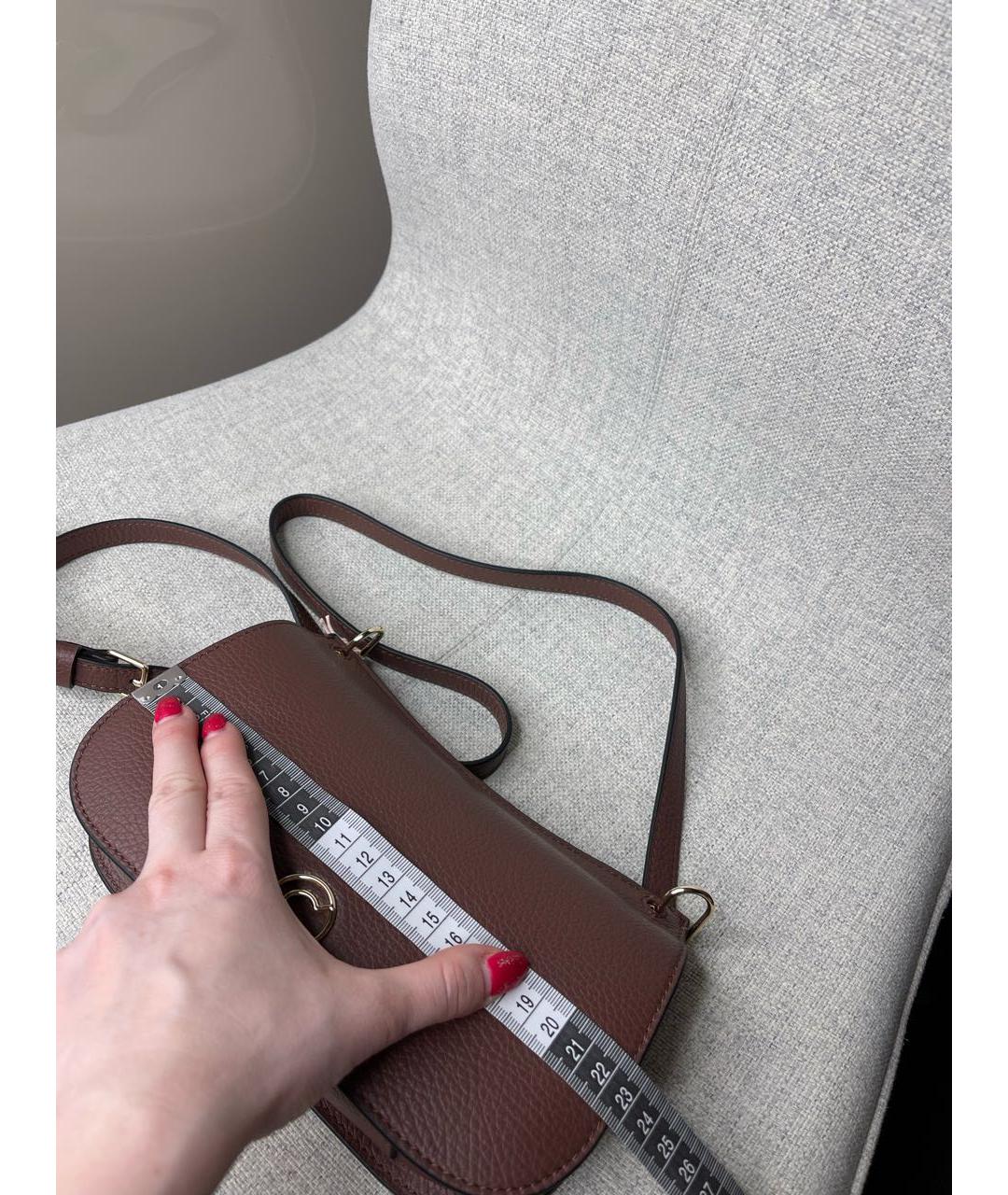 COCCINELLE Бордовая кожаная сумка через плечо, фото 5