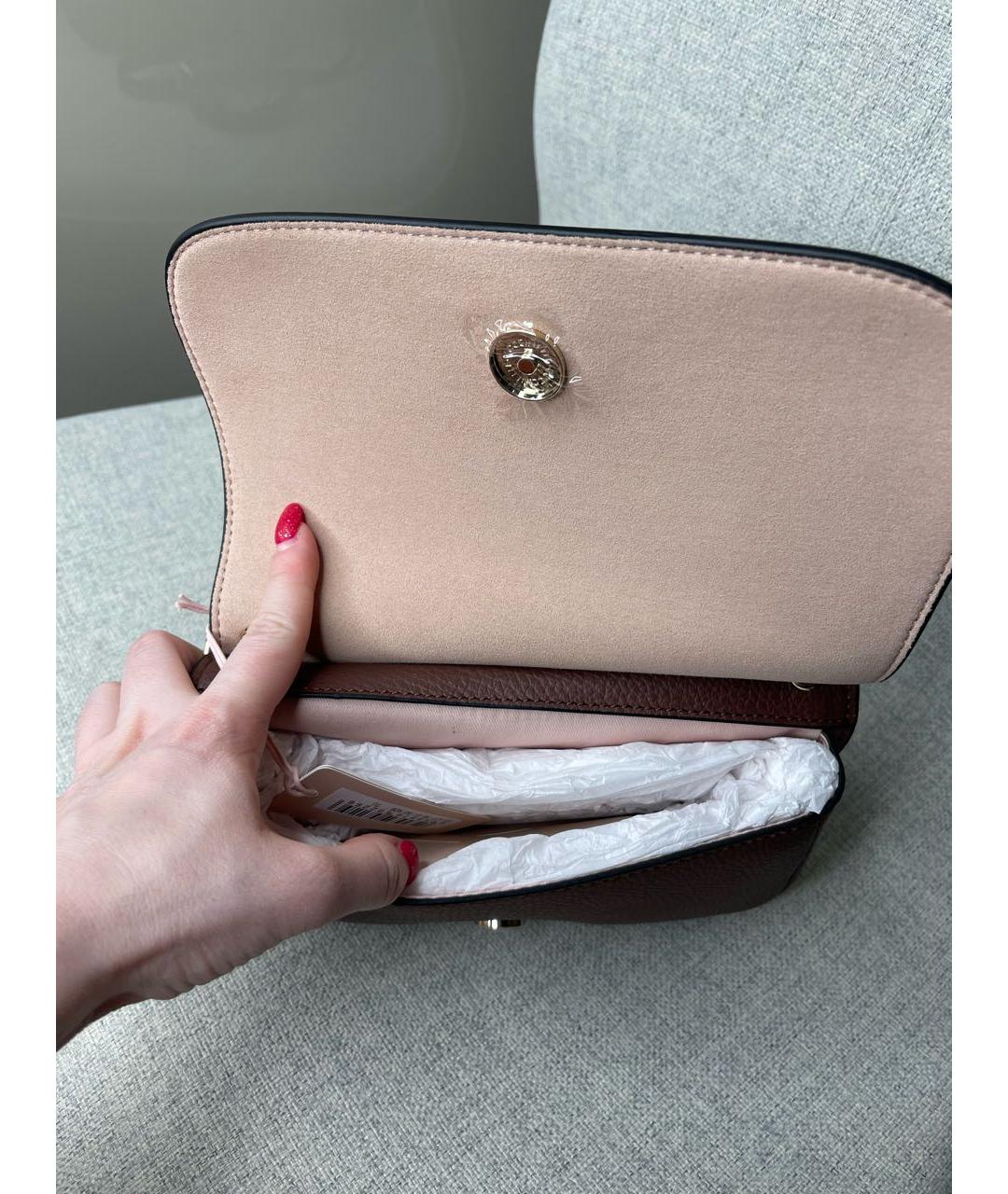 COCCINELLE Бордовая кожаная сумка через плечо, фото 2