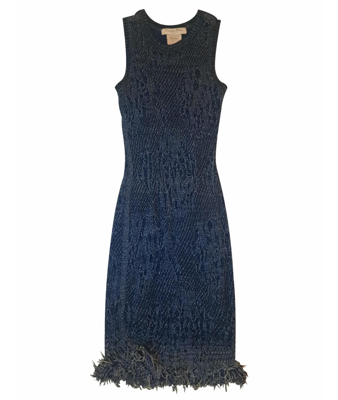 CHRISTIAN DIOR PRE-OWNED Синее вискозное коктейльное платье, фото 1