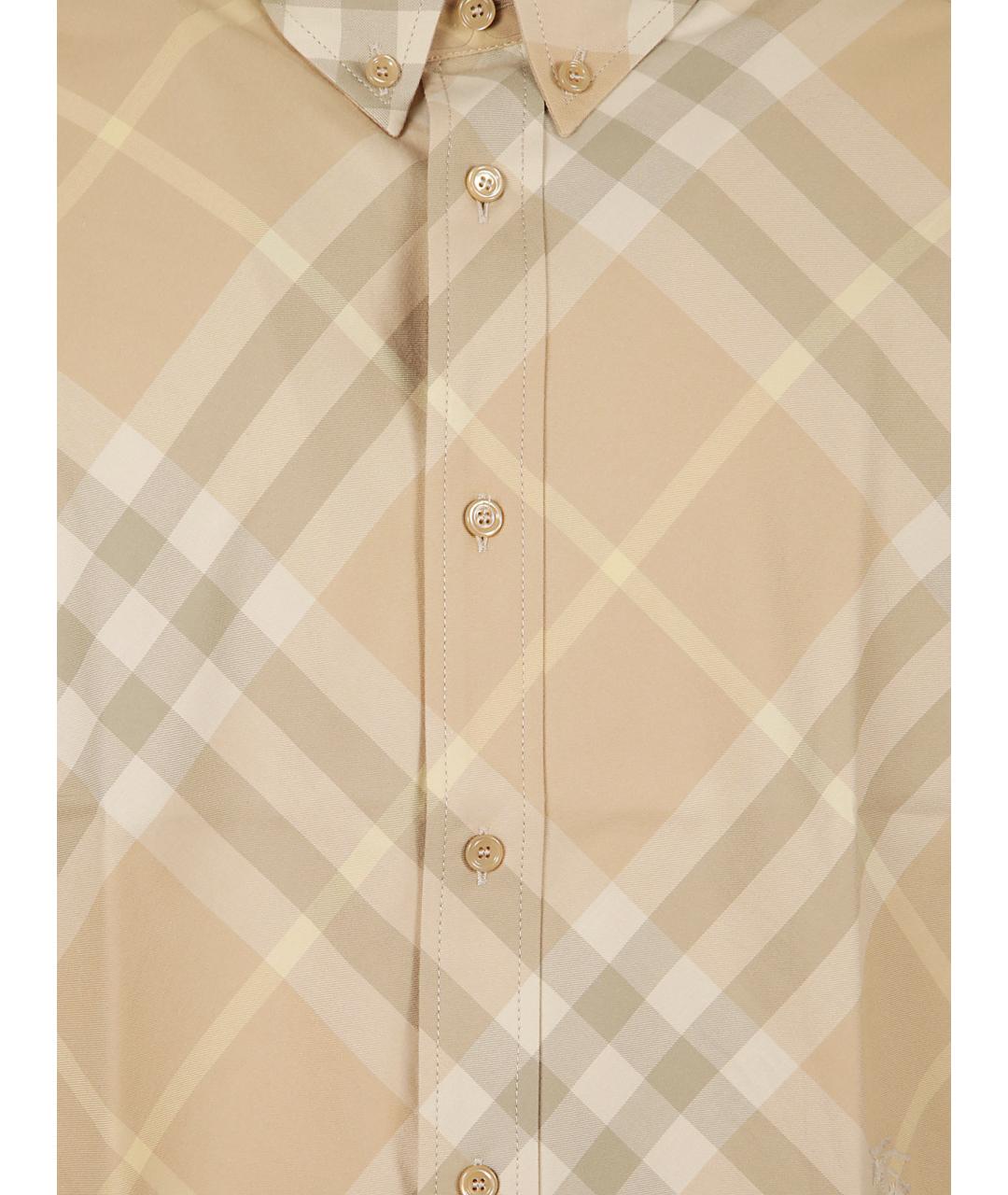 BURBERRY Бежевая хлопковая кэжуал рубашка, фото 3