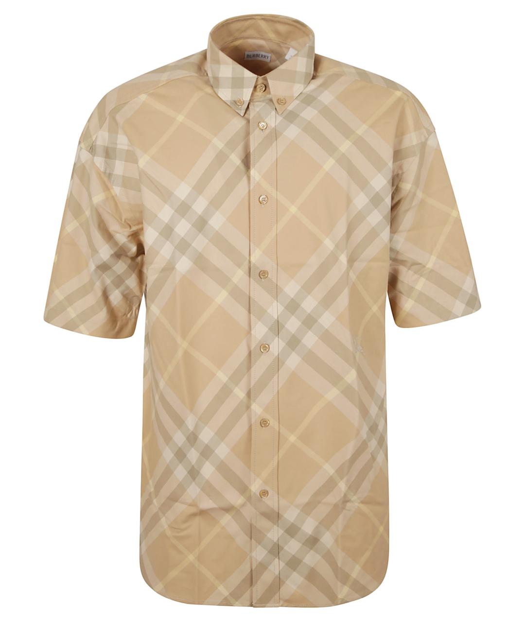 BURBERRY Бежевая хлопковая кэжуал рубашка, фото 1
