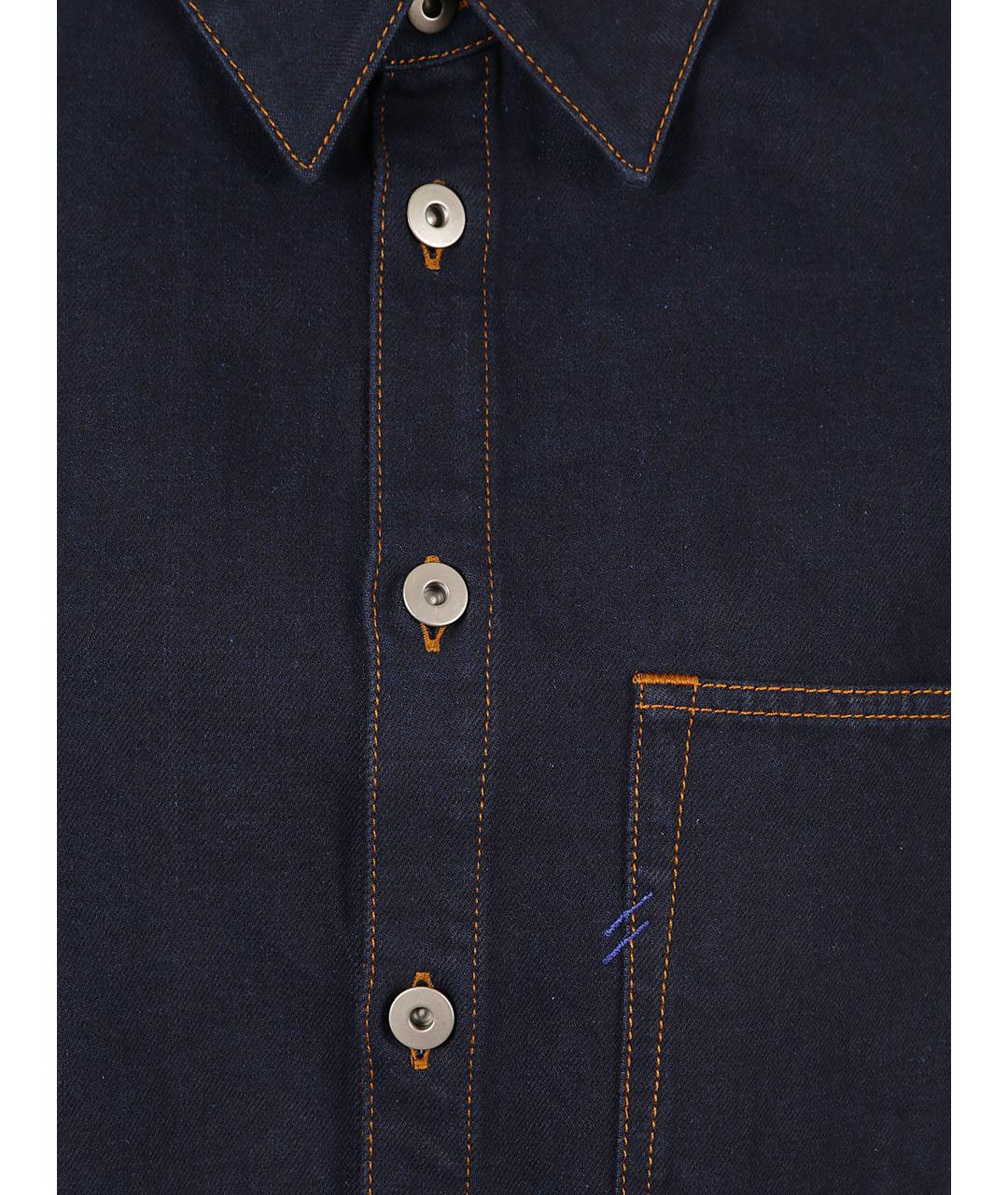 BURBERRY Темно-синяя хлопковая рубашка, фото 3