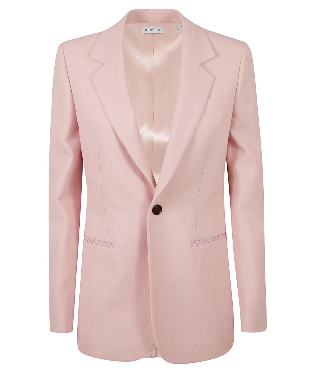 BURBERRY Розовый шерстяной жакет/пиджак, фото 1