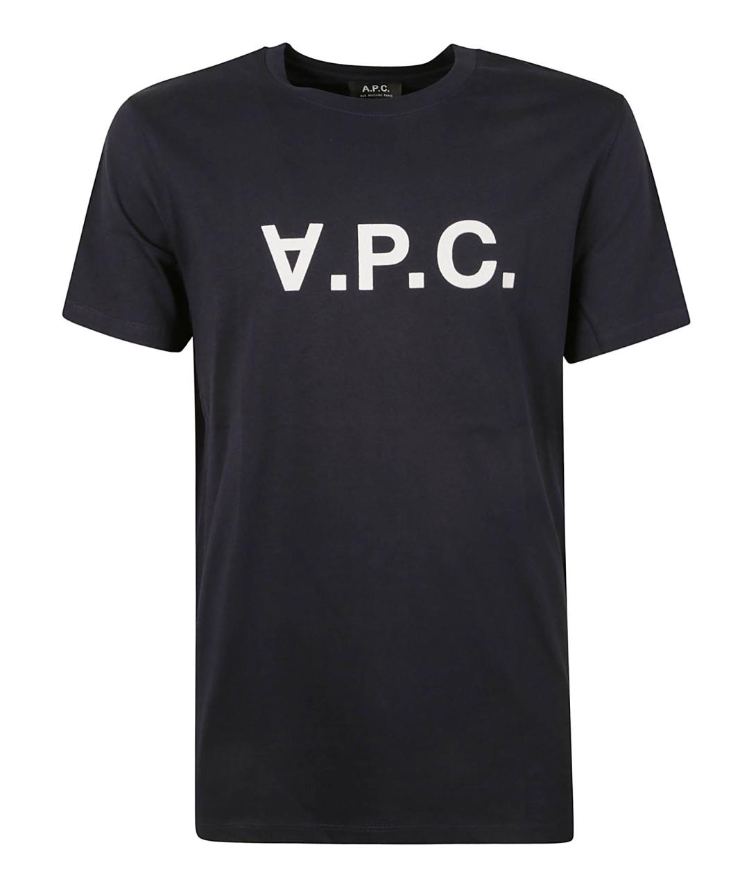 A.P.C. Темно-синяя хлопковая футболка, фото 1