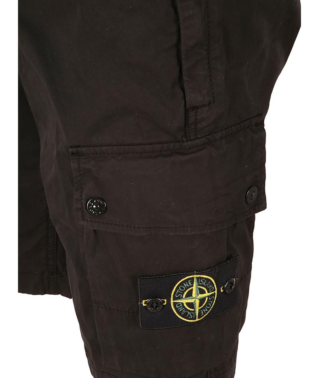 STONE ISLAND Черные хлопко-эластановые шорты, фото 2