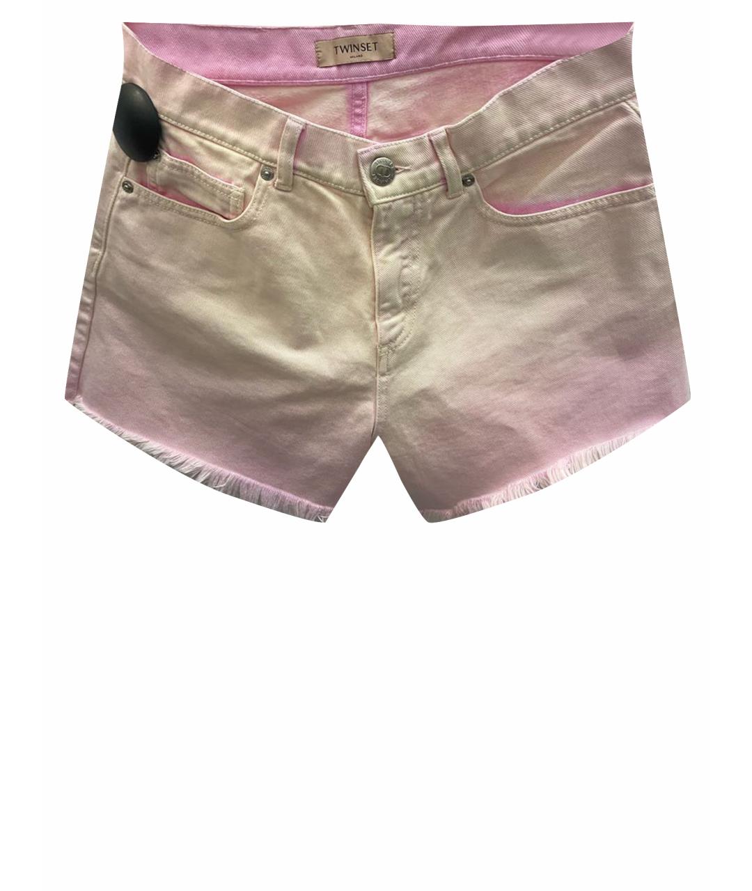 TWIN-SET Розовые хлопковые шорты, фото 1