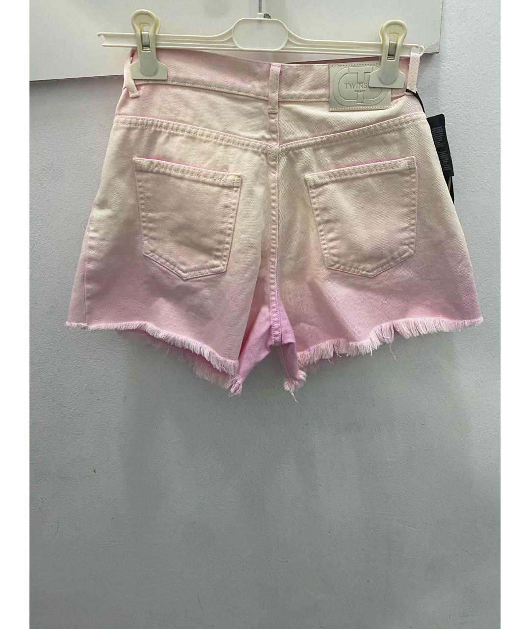 TWIN-SET Розовые хлопковые шорты, фото 2