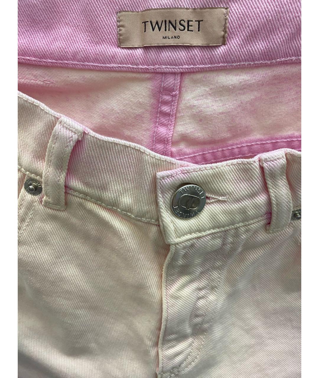 TWIN-SET Розовые хлопковые шорты, фото 3