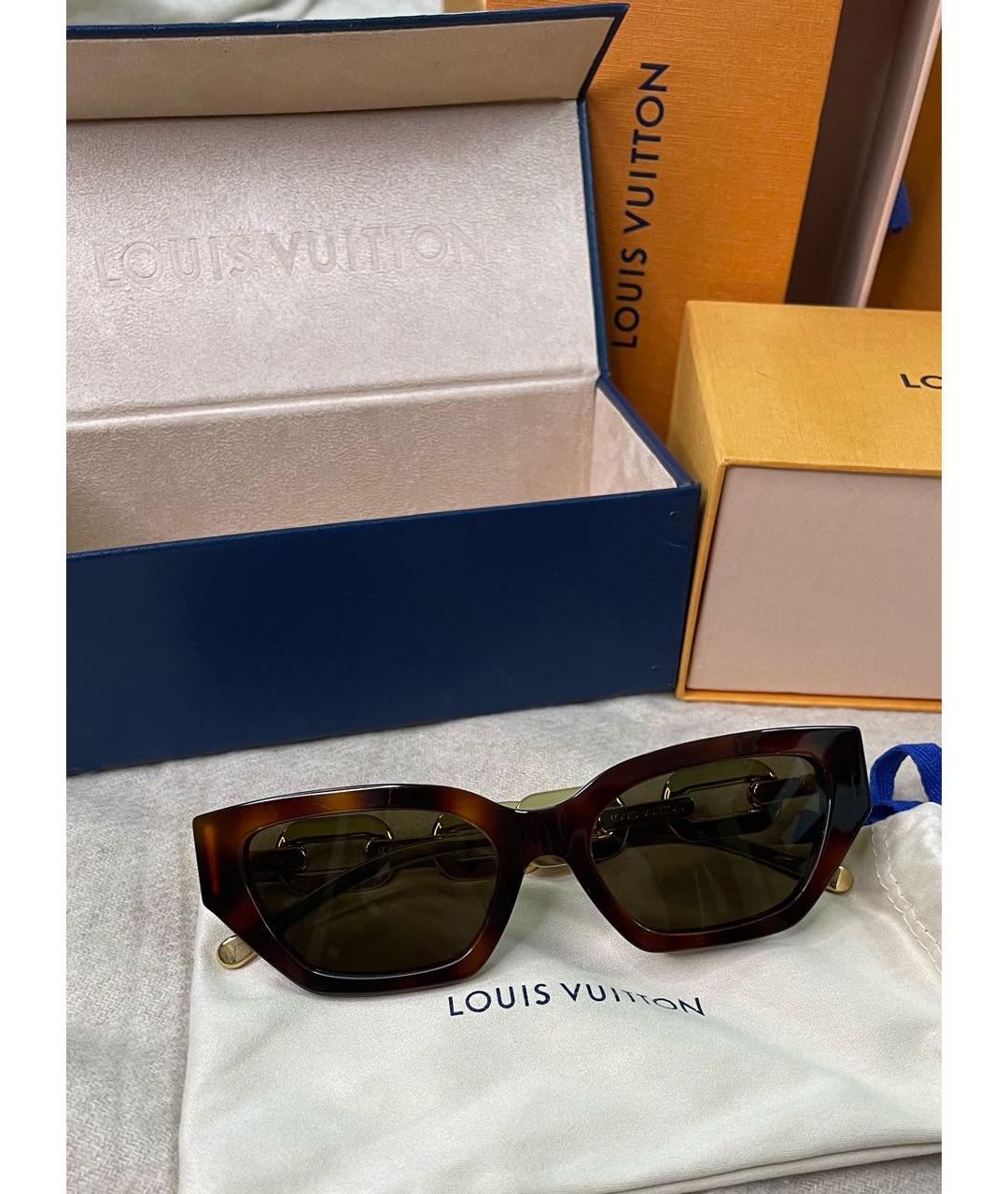 LOUIS VUITTON PRE-OWNED Коричневые солнцезащитные очки, фото 4