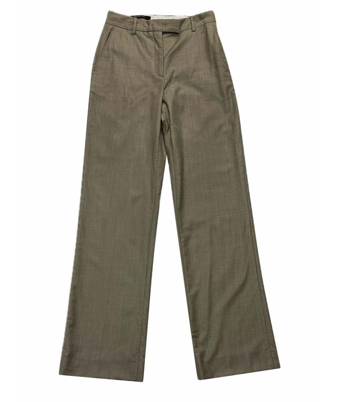 LORO PIANA Бежевые шерстяные прямые брюки, фото 1