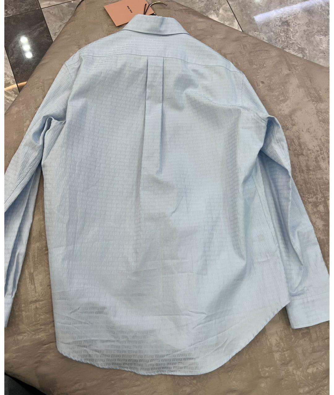 MIU MIU Голубая хлопковая рубашка, фото 2