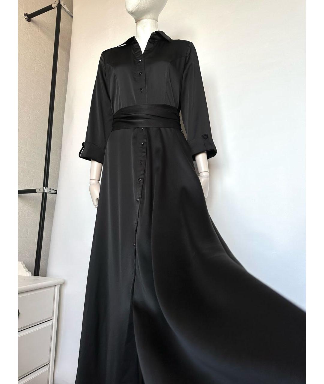 SAINT LAURENT Черное вискозное вечернее платье, фото 7