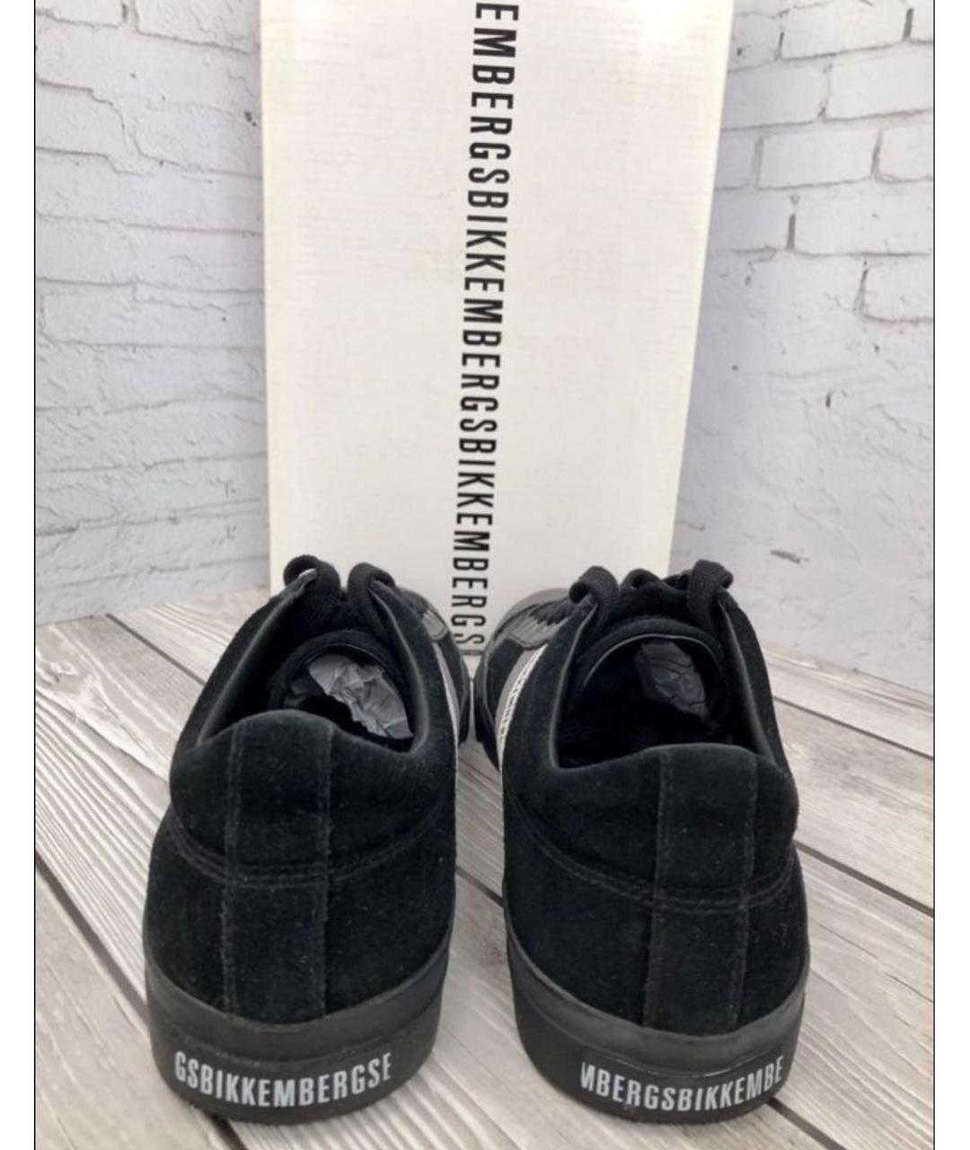 BIKKEMBERGS Черные замшевые низкие кроссовки / кеды, фото 4