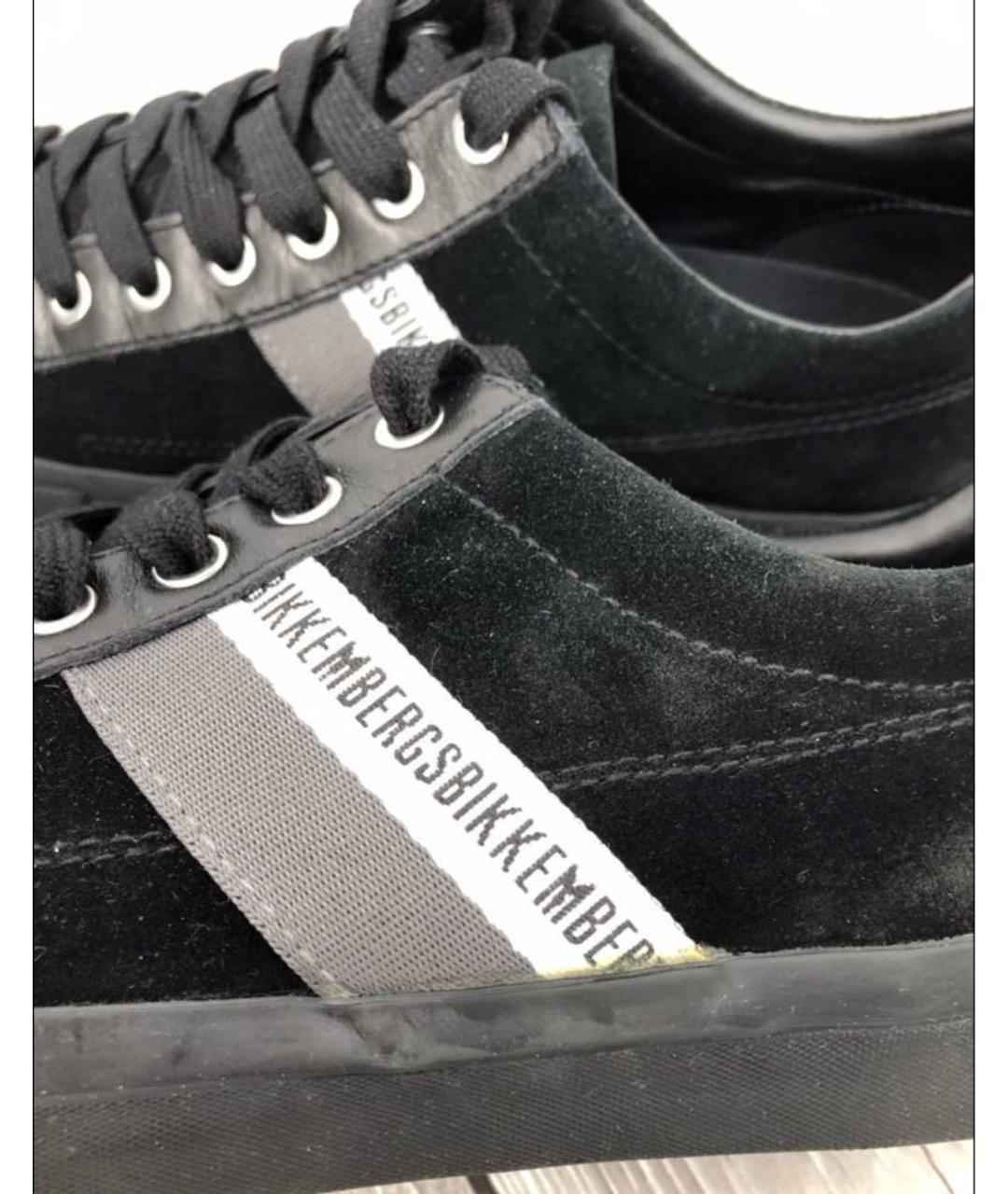 BIKKEMBERGS Черные замшевые низкие кроссовки / кеды, фото 5