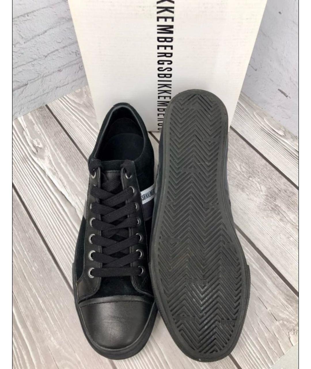 BIKKEMBERGS Черные замшевые низкие кроссовки / кеды, фото 3