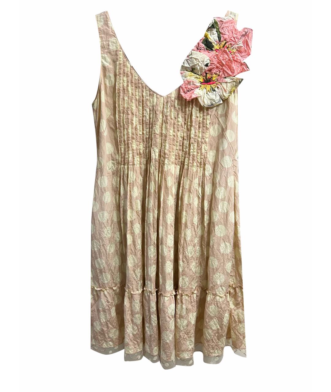 BLUMARINE Розовое шелковое коктейльное платье, фото 1