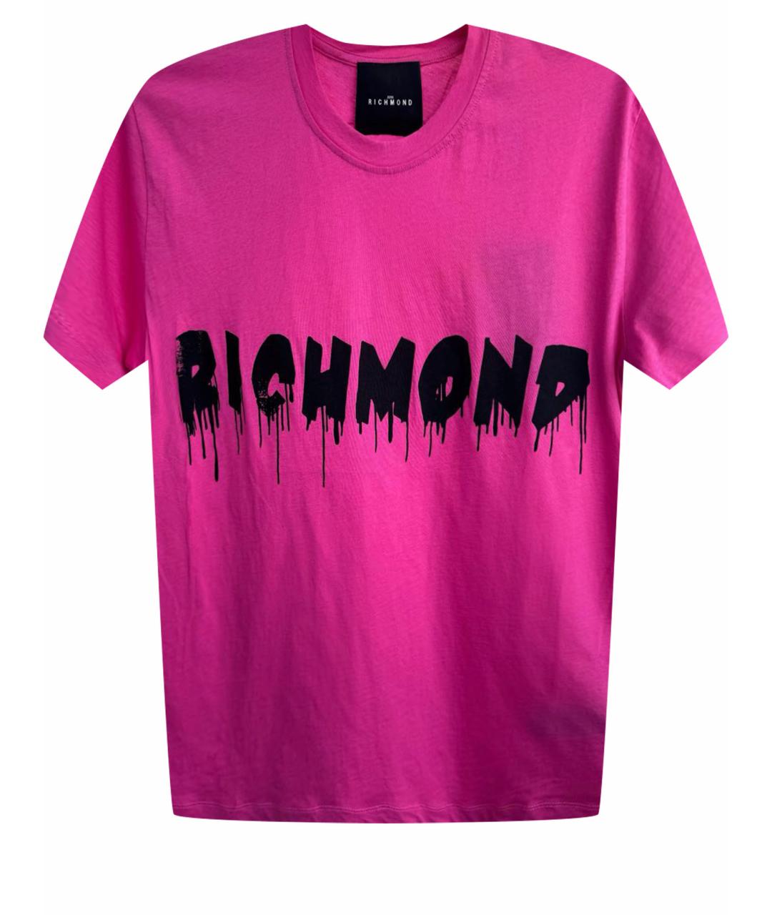 JOHN RICHMOND Розовая хлопковая футболка, фото 1