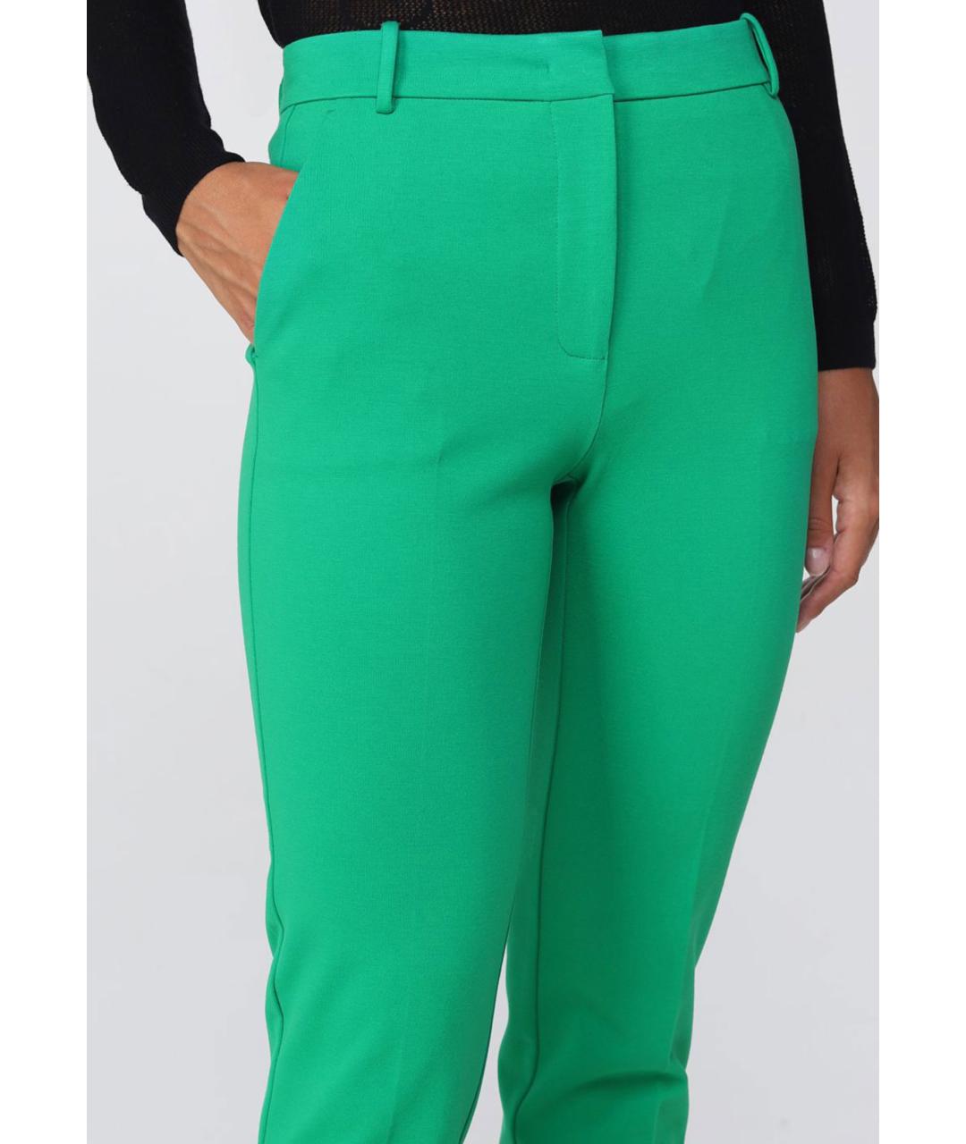 PINKO Зеленые вискозные брюки узкие, фото 3