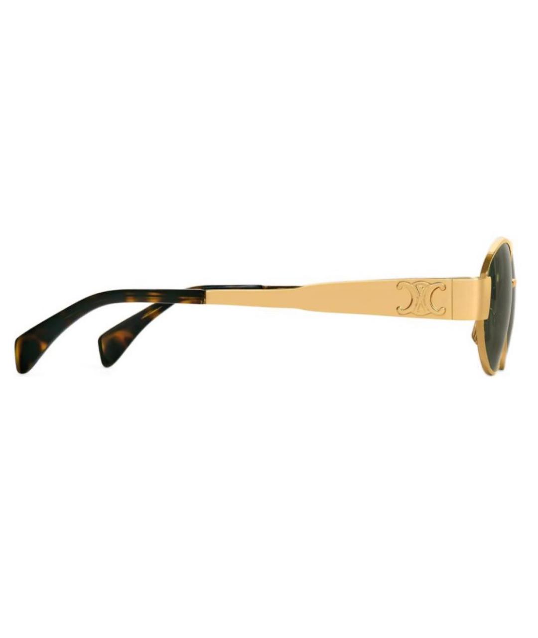 CELINE PRE-OWNED Золотые металлические солнцезащитные очки, фото 3
