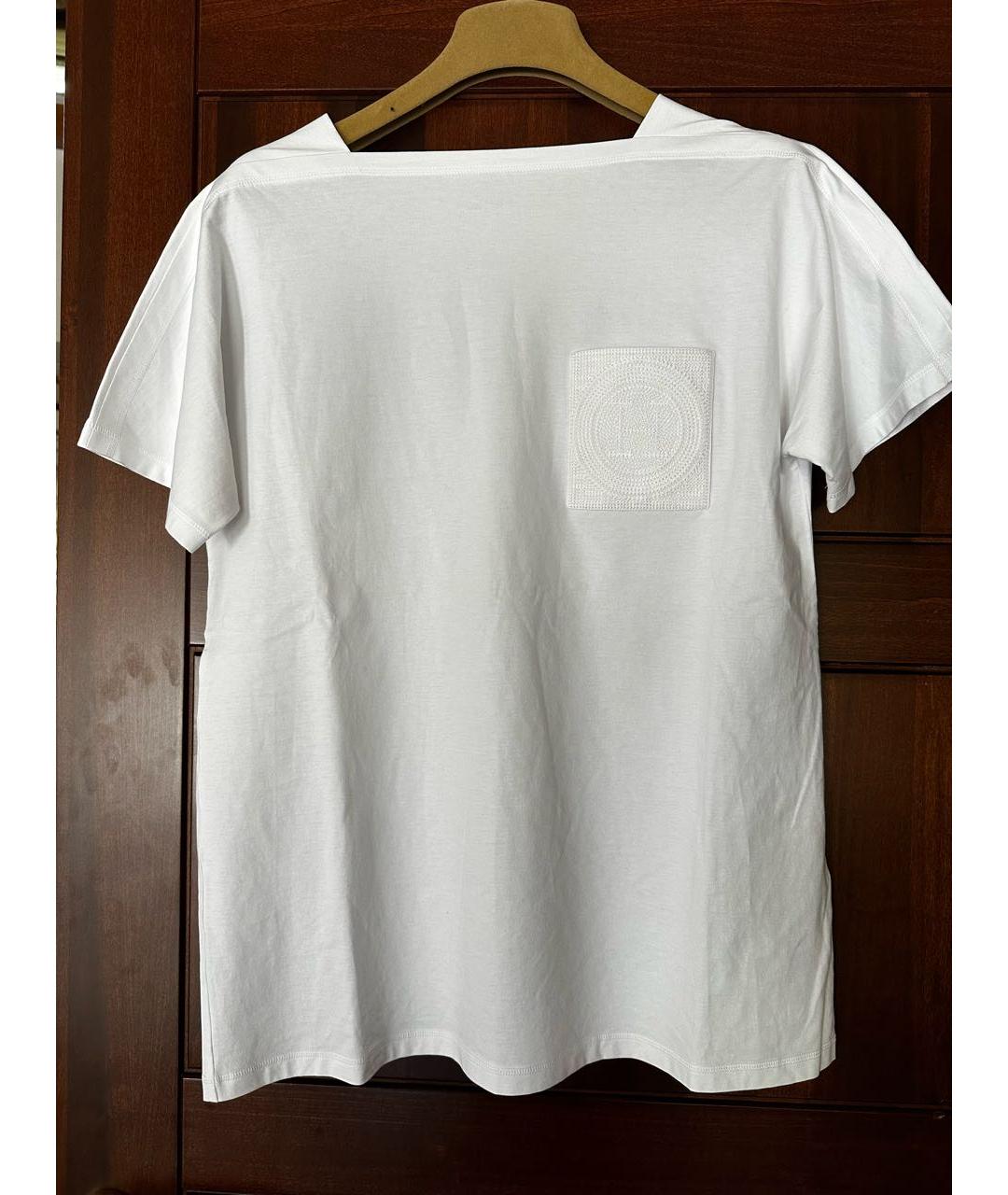 HERMES PRE-OWNED Белая хлопковая футболка, фото 5
