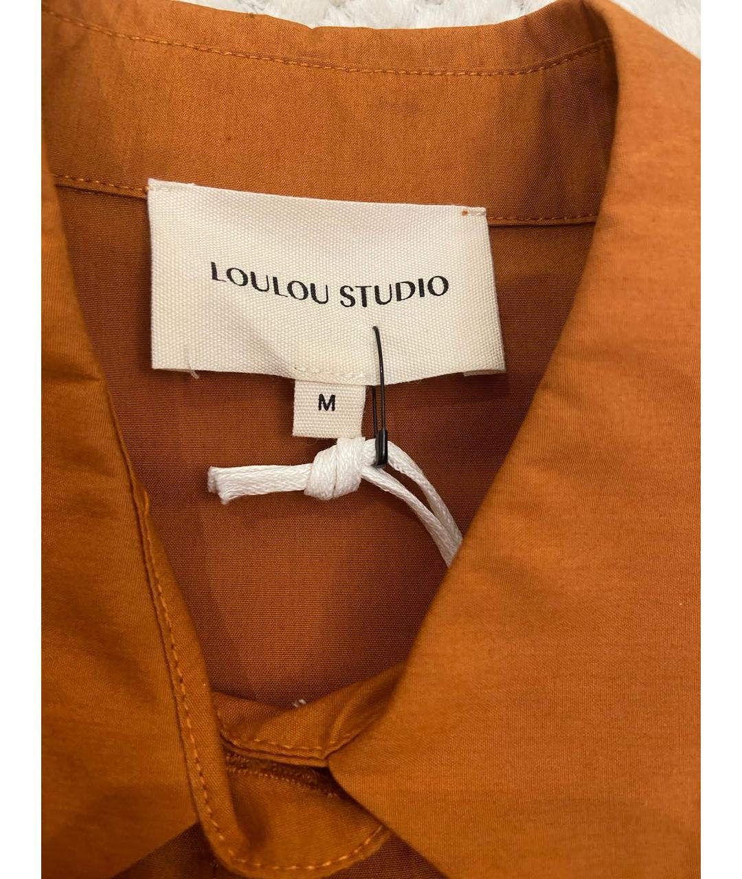 LOULOU STUDIO Оранжевая хлопковая рубашка, фото 3