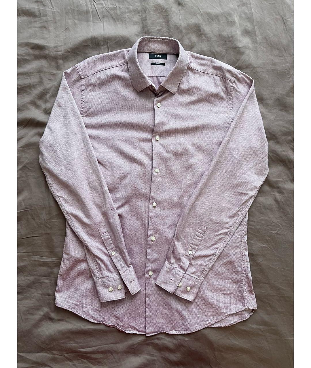 HUGO BOSS Бордовая хлопковая кэжуал рубашка, фото 9