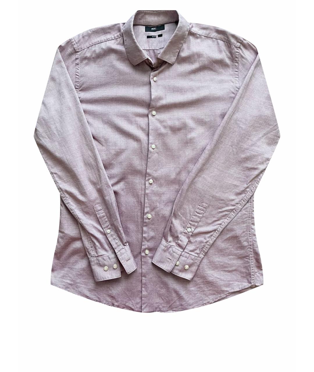 HUGO BOSS Бордовая хлопковая кэжуал рубашка, фото 1