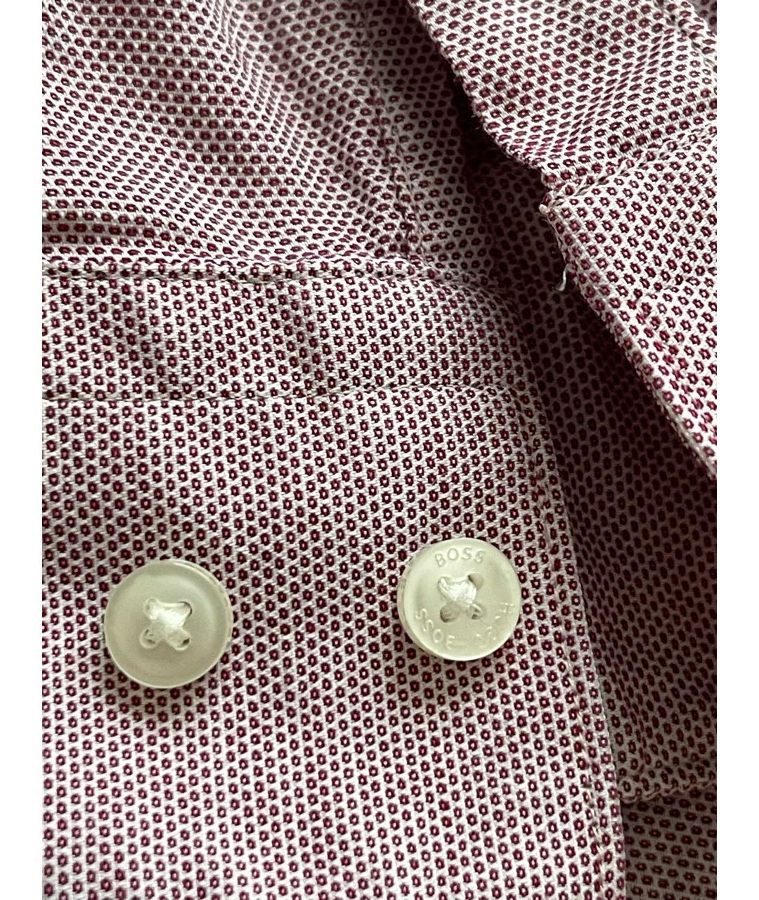 HUGO BOSS Бордовая хлопковая кэжуал рубашка, фото 4