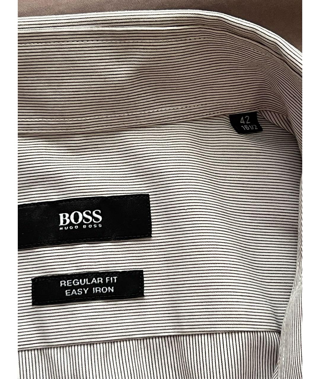 HUGO BOSS Серая хлопковая кэжуал рубашка, фото 3