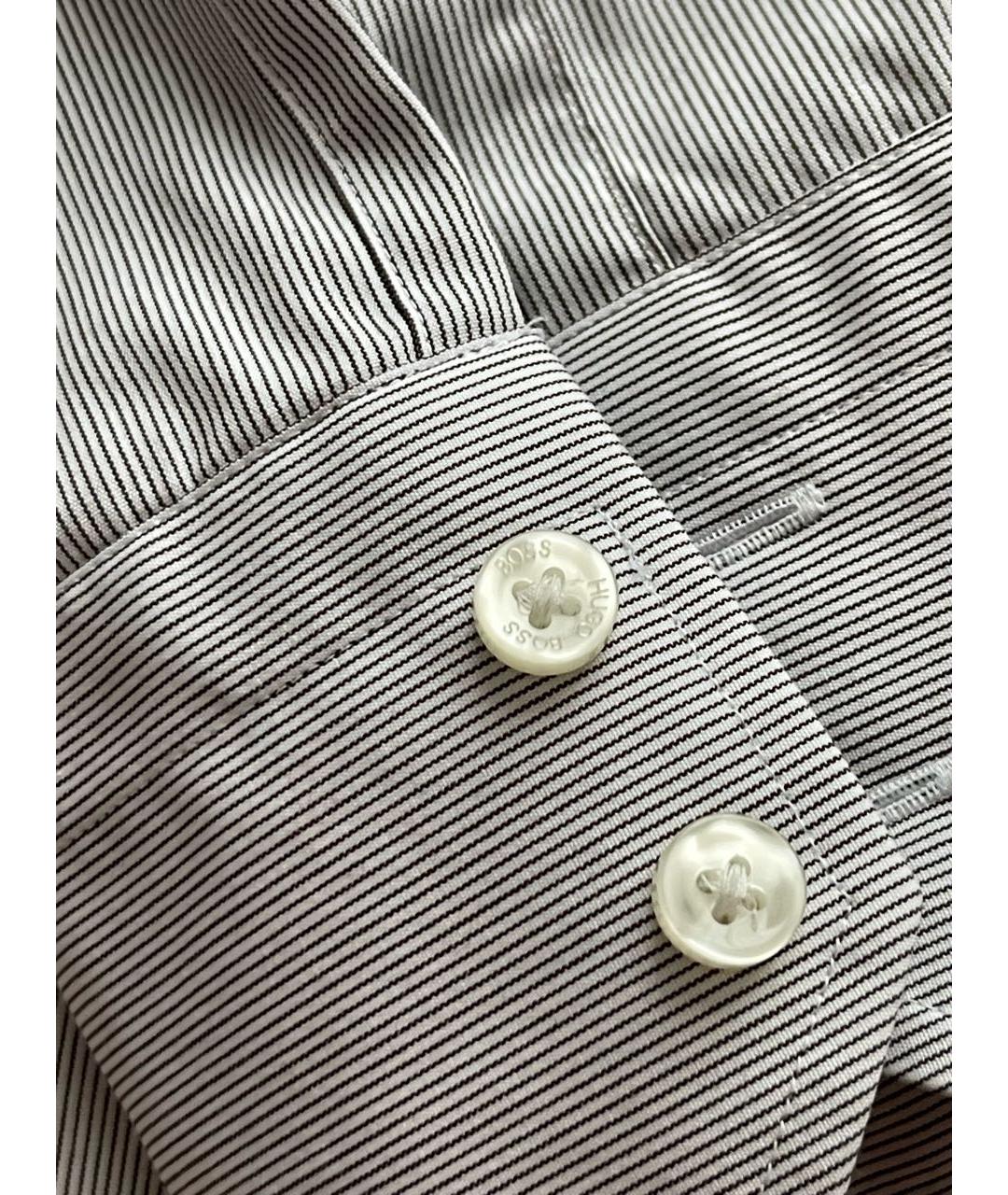 HUGO BOSS Серая хлопковая кэжуал рубашка, фото 4