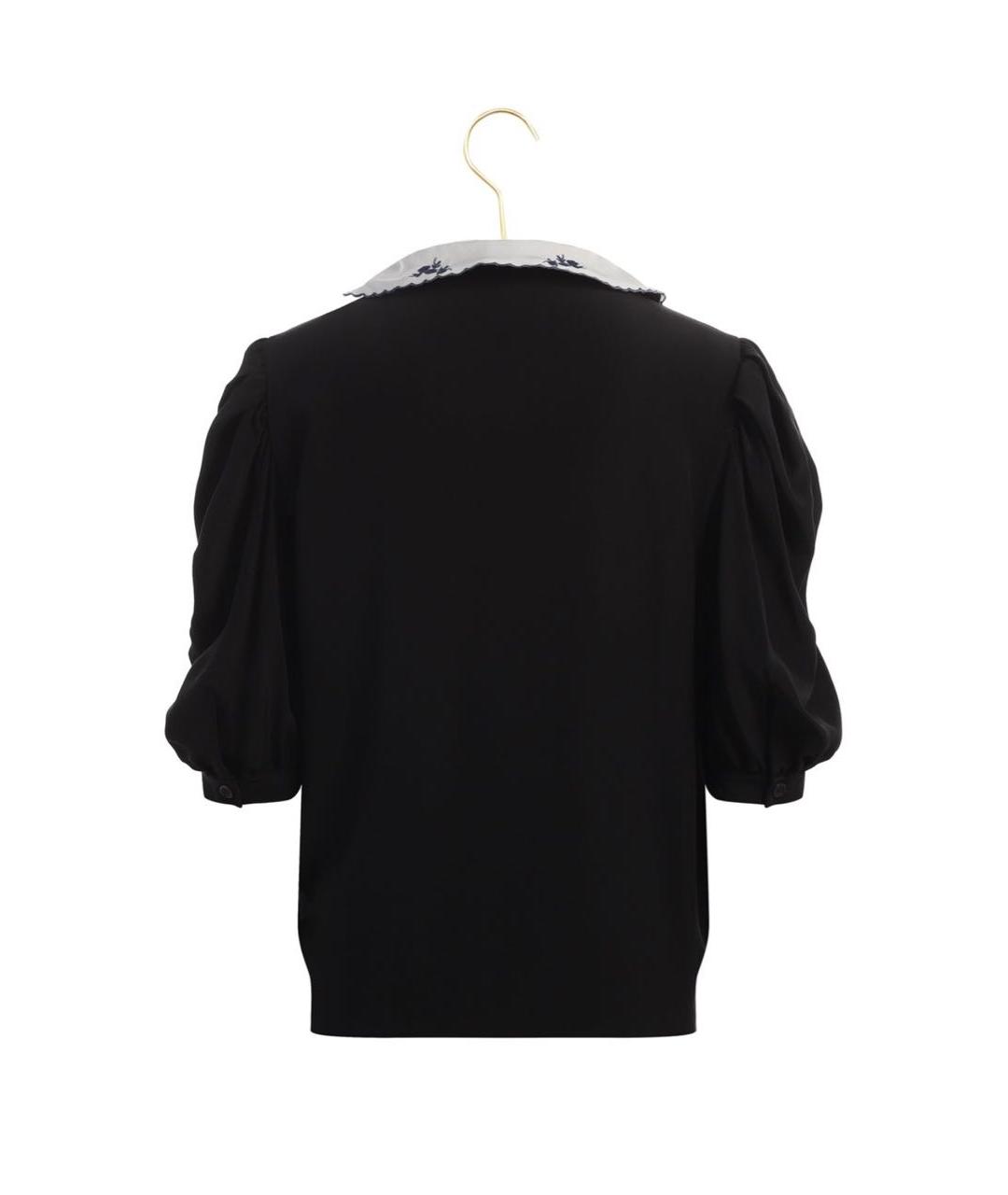MIU MIU Черная шелковая блузы, фото 2