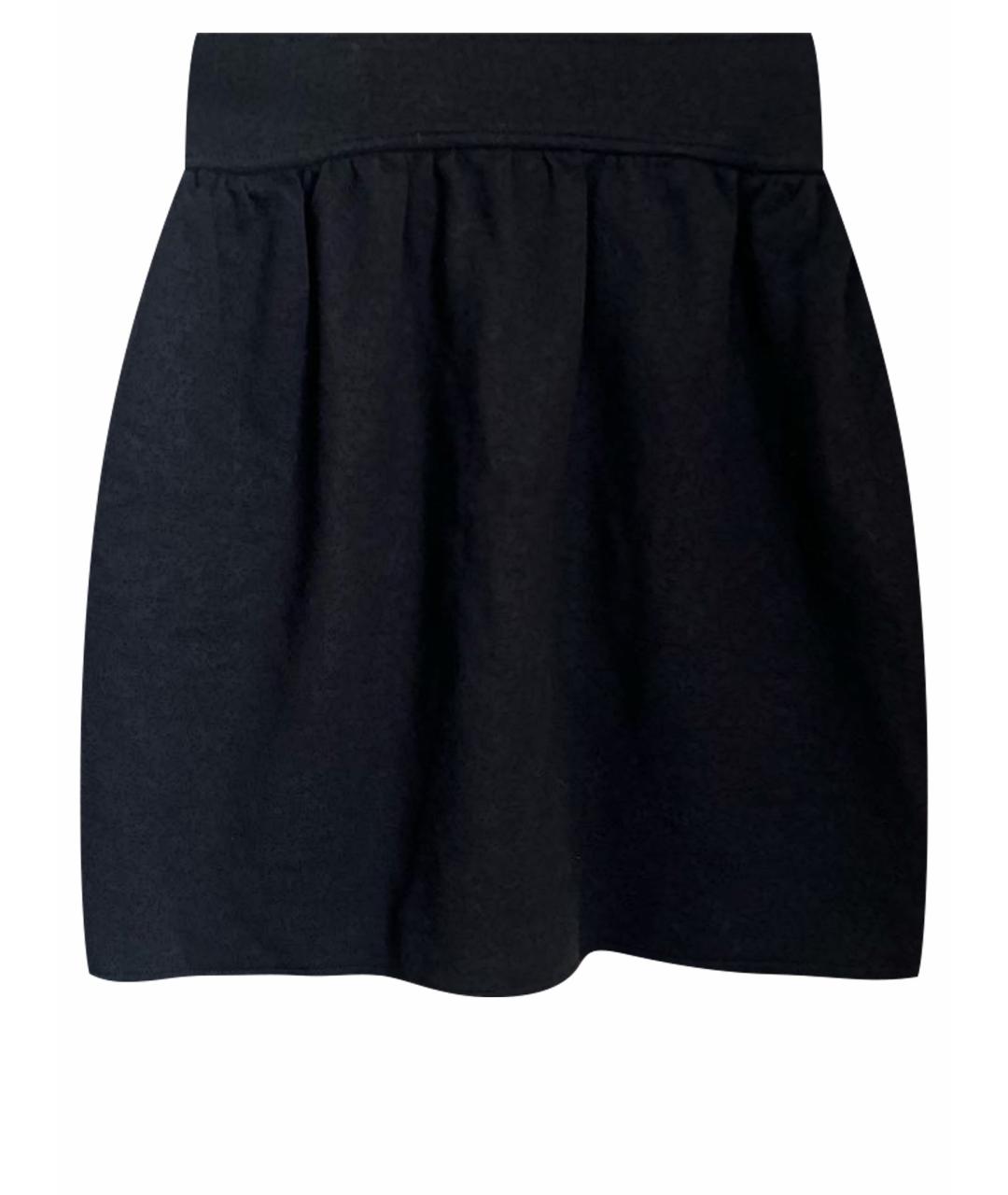 FENDI Черная шерстяная юбка мини, фото 1
