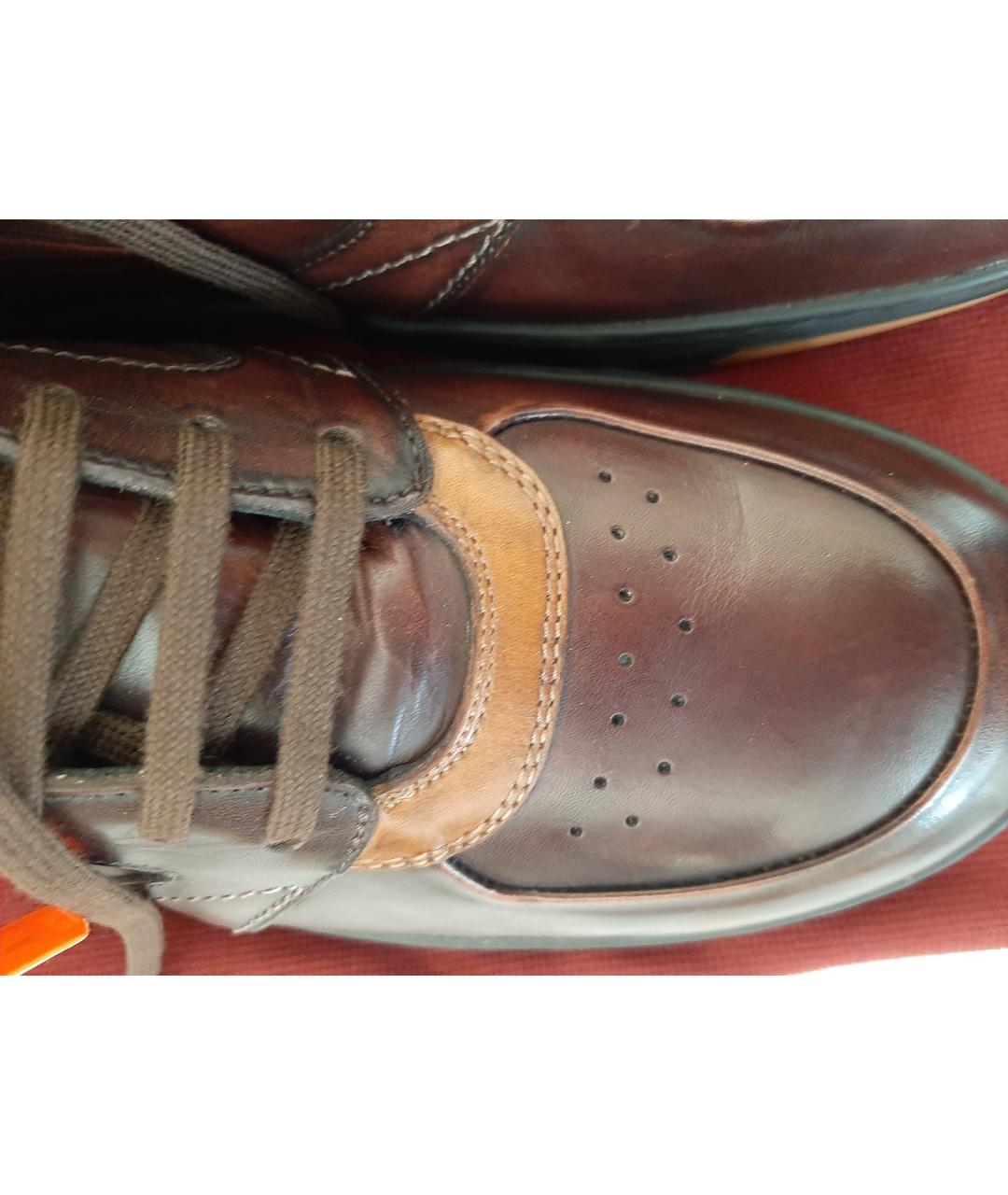 GIBBS Коричневые кожаные высокие кроссовки / кеды, фото 8